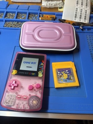 Pokémon Translucent Pink TFT Backlit Nintendo Gameboy Color GBC Cart pouch
