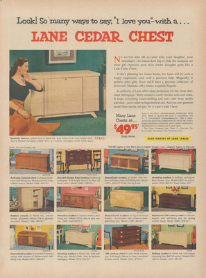 1953 Lane Cedar Chest Look So Many Ways To Say I Love You With Vintage Print Ad