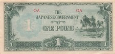 Oceania 1  Pound  ND. 1942  Block OA  WW II Issue  Circulated Banknote QZ 3