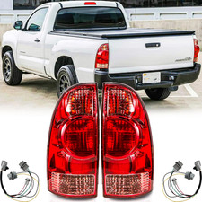 Tail Lights Assembly Pair with Harnesses for 2005-2015 Toyota Tacoma Pickup Halo