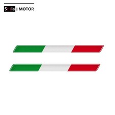 Italian Flag 3D Epoxy Motorcycle Car Tank Decal Stickers Pair