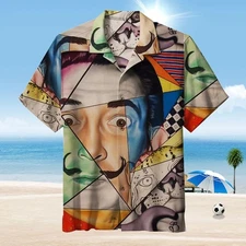 Salvador Dali Triangle Hawaiian Shirt Tropical Hawaiian Shirt Summer Beach