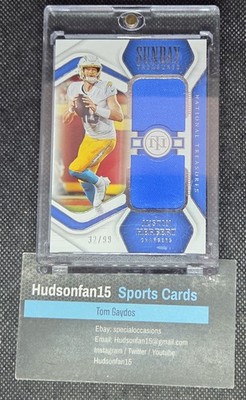 Justin Herbert 2022 Panini National Treasures Sunday Treasures Dual Jersey 32/99