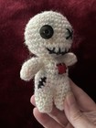 Handmade Crochet Voodoo Doll Amigurumi Tied In A Cloth Gothic Witchy Vibe 4.5” — photo 4