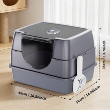 Extra Large Enclosed Cat Litter Box and Litter Scoop Anti-Splashing XL