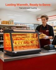 3-Tier Commercial Food Warmer Display, 1400W Food Display Warmer with LED Light,