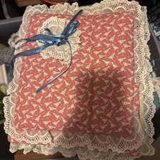 Vintage Padded Fabric Covered Photo Album Red Floral Handmade 80s Grannycore