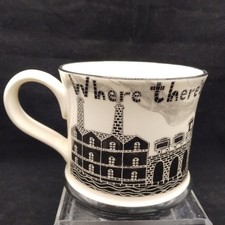 Moorland Pottery Yorkie Ware Mug 'Where there's Muck There's Brass', New-Seconds