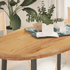 Dessus de Table Plateau de Table Salon Cuisine Bois Chêne Massif Ovale vidaXL