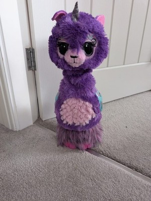 Seltenes großes Hatchimals Lamacorn ausziehbares Spielzeug flauschig lila von Spinmaster Ltd
