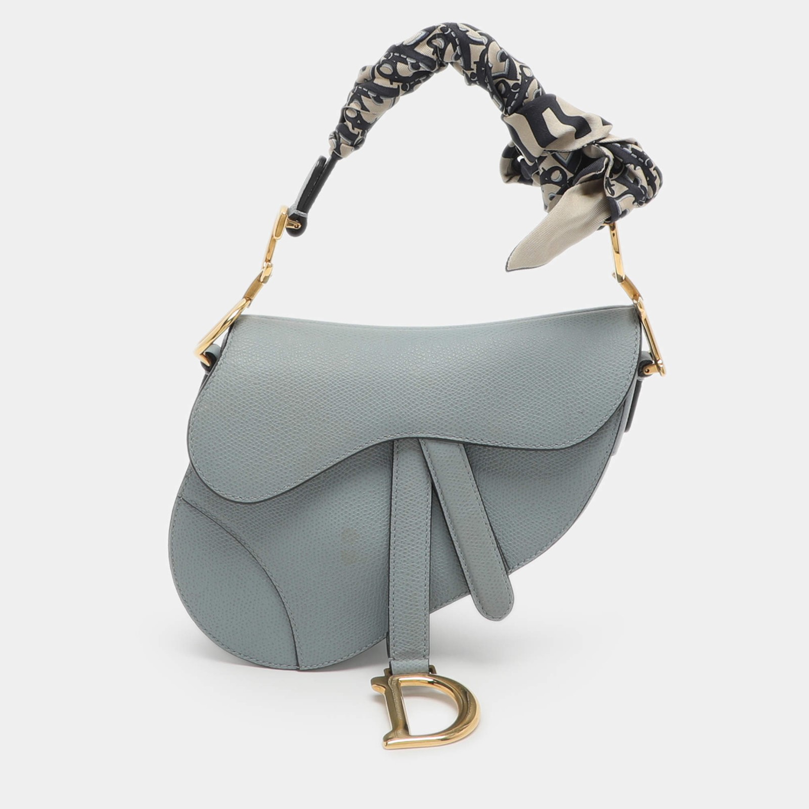 Dior Saddle Mini Light Blue Leather Bag