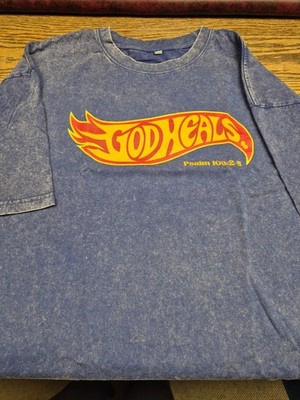 God Heals denim blue t-shirt mens 2xl ( runs small)