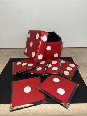LQQK Protocol BEAUTIFUL dice Themed Drink Coasters LAS VEGAS Craps Dice LQQK