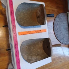 2 Feed Scoops Lot vintage grain farm pet Wood Back