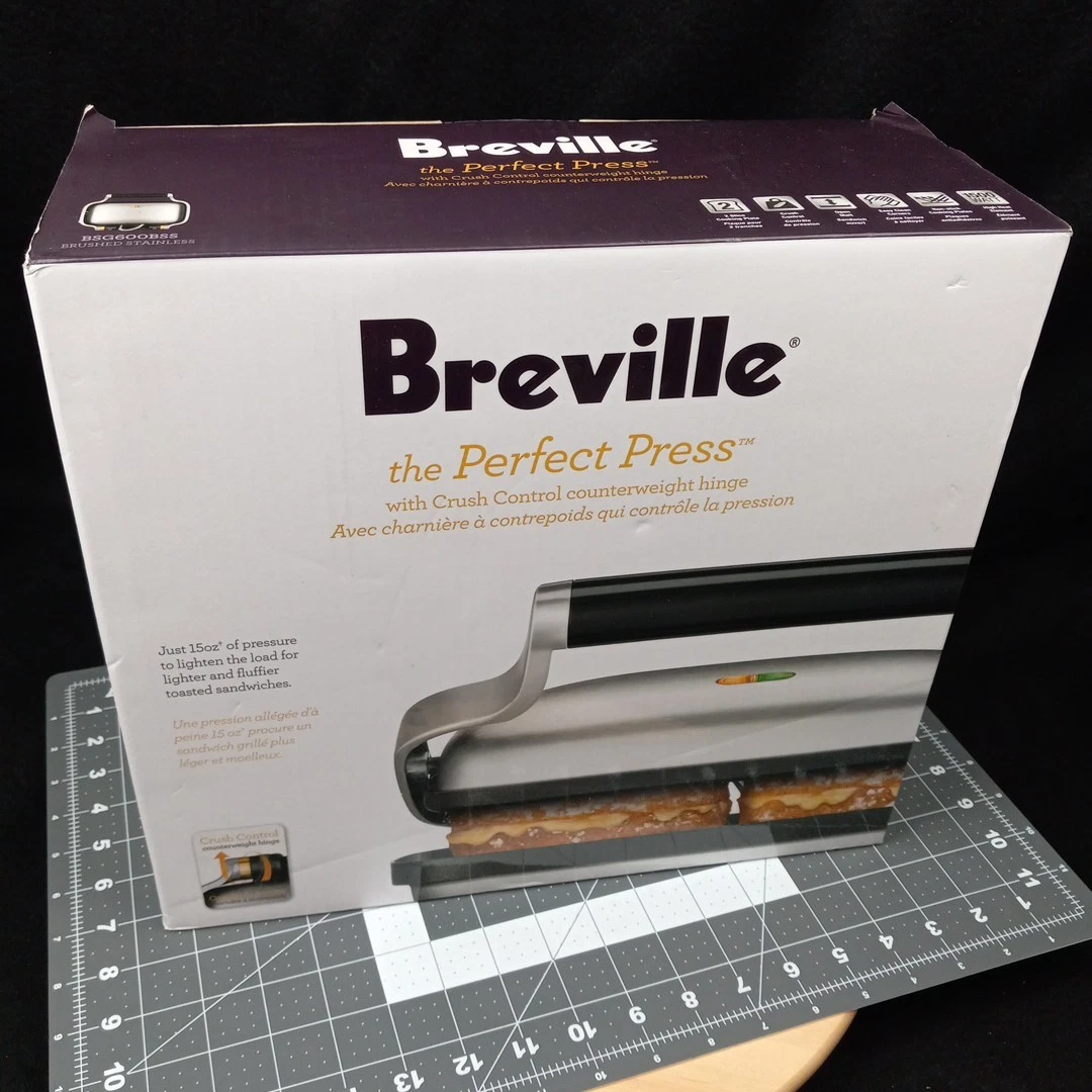 Breville BSG600BSS Sandwich Panini Press, Brushed Stainless Steel -New in Box