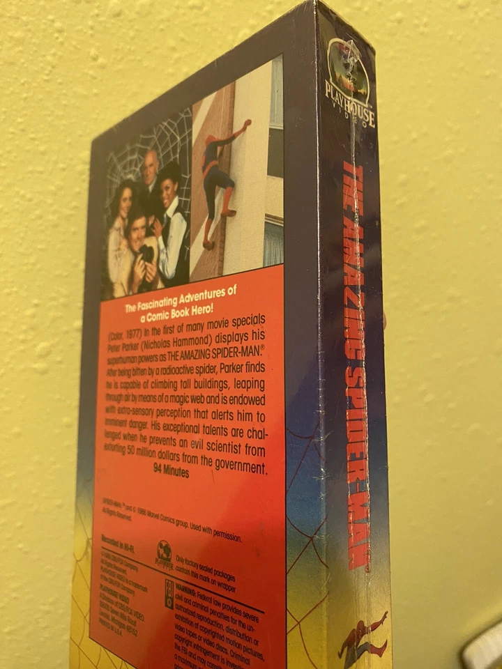 The Amazing Spider-Man Live Action Movie VHS 1977 Marvel Comics Never Opened - Image 3 of 4