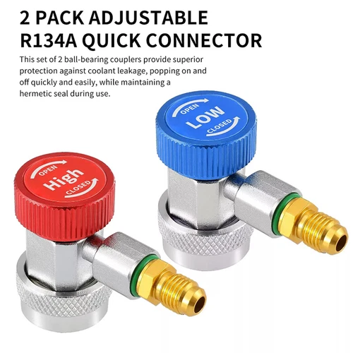 2x Car Quick R134A Low High Coupler Connector Adapter 1/4" SAE AC Manifold Gauge - Bild 7 von 12