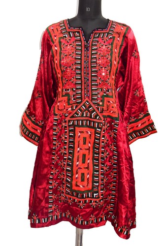 Afghani Vintage Banjara Tribal Boho Dress Hand Embroidered Mirror Work Balochi - 第 1/9 張圖片