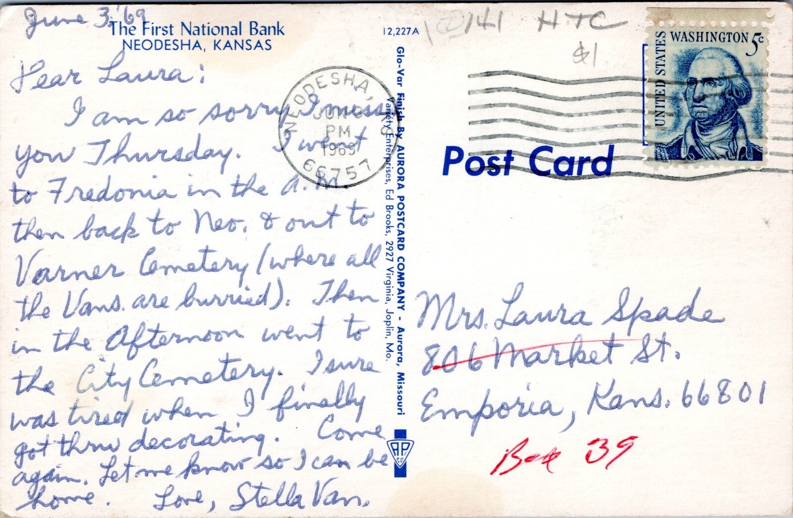 First National Bank, Neodesha, Kansas 1969 Chrome Postcard eBay