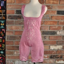 Vintage PINK Lace Underbust Open Bottom, Body Shaper, Bodysuit Girdle M