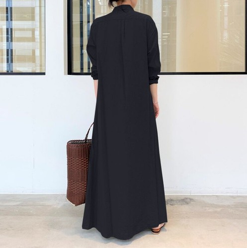 Damen lässig locker Übergröße Baumwolle Leinen Langarm Kaftan Maxi Shirt Kleid - Bild 7 von 26