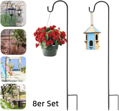 8x Laternenstab Gartenstab Garten Hirtenstab Schäferhaken Laternenhaken H-90cm