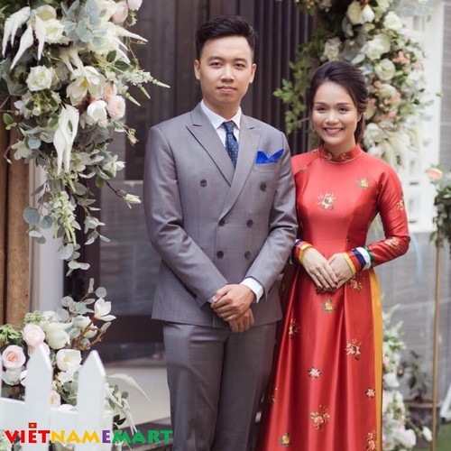 Ao Dai Viet Nam, Vietnamese Traditional Long Dress, w/Pants for Tet Holiday - 第 3/9 張圖片