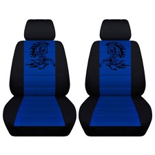 Car Seat Covers Fits A 2015 To 2023 Ford Mustang -tribal Horse Black And Blue
