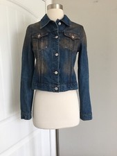 MAX & CO BLUE DENIM SHIMMER COTTON JACKET SIZ...