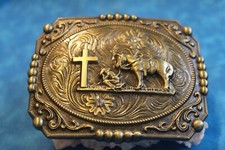 Antique Bronze Tone Cross Rider Horse Belt Buckles - New