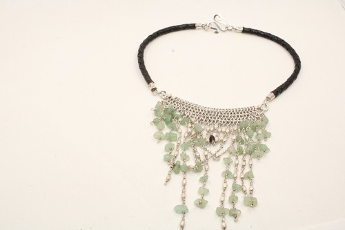 handmade silver neckless native jewlery silver 925 ans leather - Picture 11 of 14