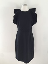 New J crew womens SUITING Flutter-sleeve Black dress G6116 Size 6