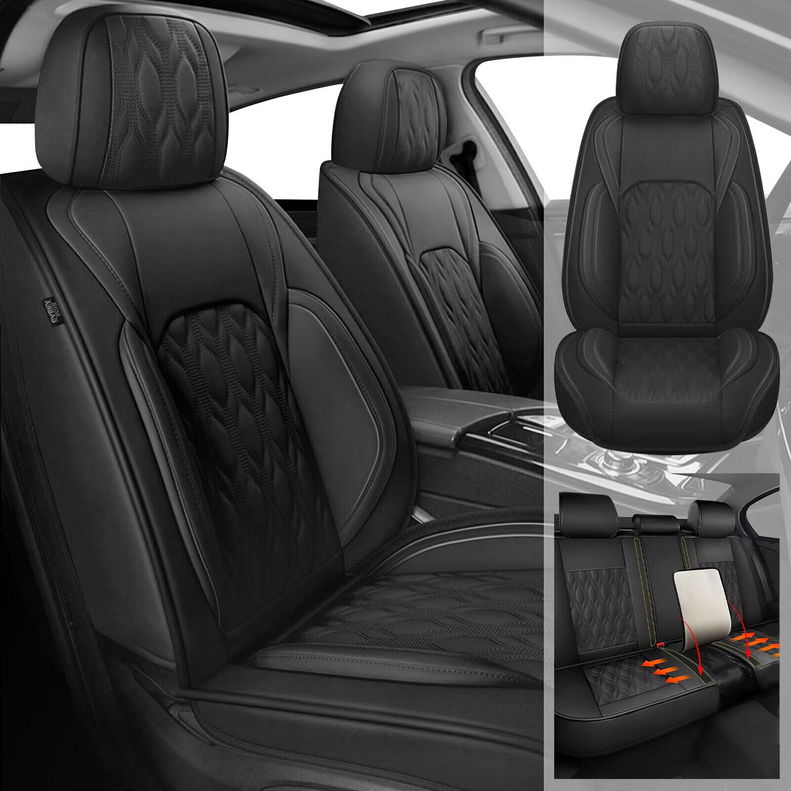 Waterproof PU Leather Car Seat Cover Protector for BMW X3 2011-2017 Full Set  
