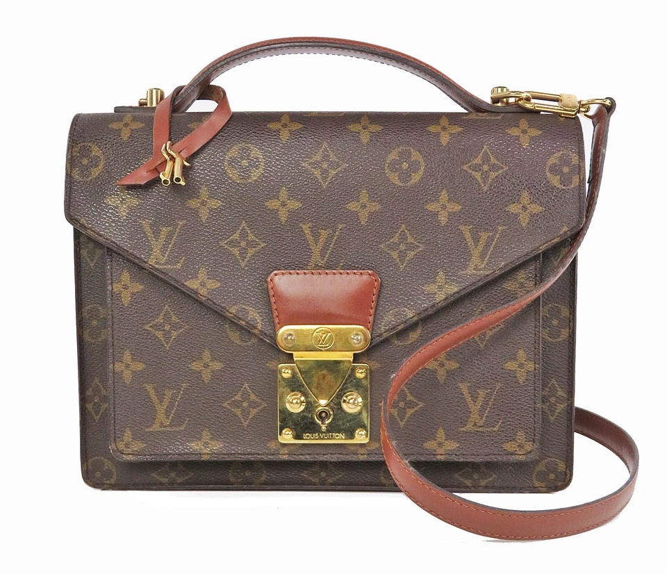Auténtico bolso de mano Louis Vuitton Monceau 2 vías monograma lona 26 #59705 Foto 2 de 4