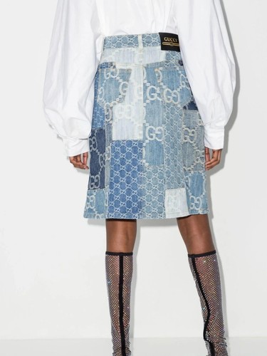 Gucci GG Patchwork Denim Mini Skirt 701436 -With Tags- RRP$4,000 AUD - Picture 6 of 8