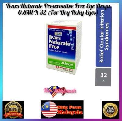 Tears Naturale  Preservative Free Alcon Lubricant Eye Drops 32 Vials EXP. 2023