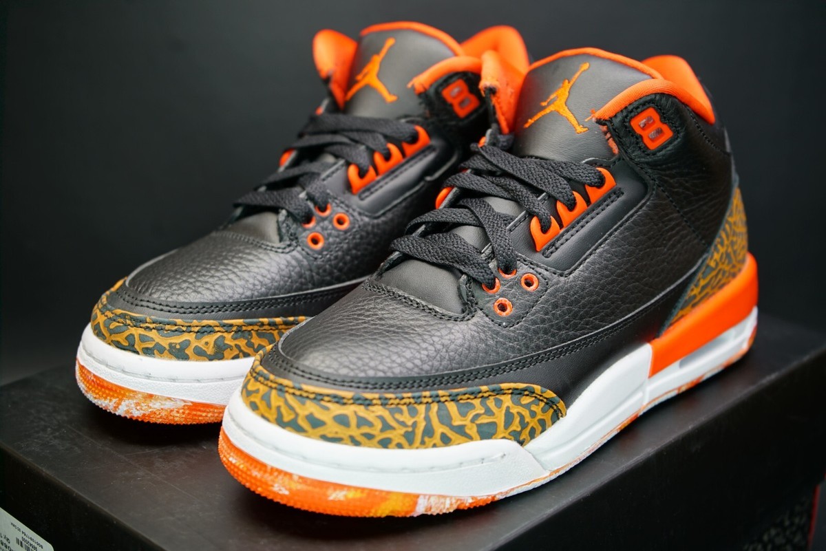 Nike Air Jordan 3 Retro Kumquat (GS) Shoes 441140 088 Black