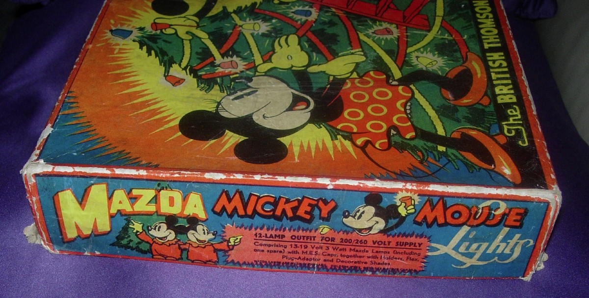 MAZDA MICKEY MOUSE CHRISTMAS LIGHTS LARGE 12-LIGHT BOX ONLY DISNEY