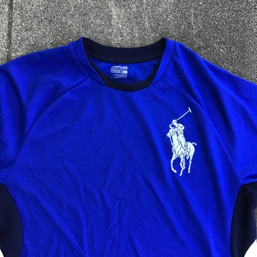 Polo Ralph Lauren Shirt Crew Neck Sz XL (18-20) Youth Polyester Blue Performance - Picture 3 of 6