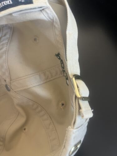 Vtg Polo Ralph Lauren Pony Logo Tan Leather Buckle Strap Hat RARE - Picture 7 of 11