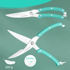 HAUSHOF Stainless Steel Kitchen Shears w/Serrated Blade Heavy Duty Poultry Shear
