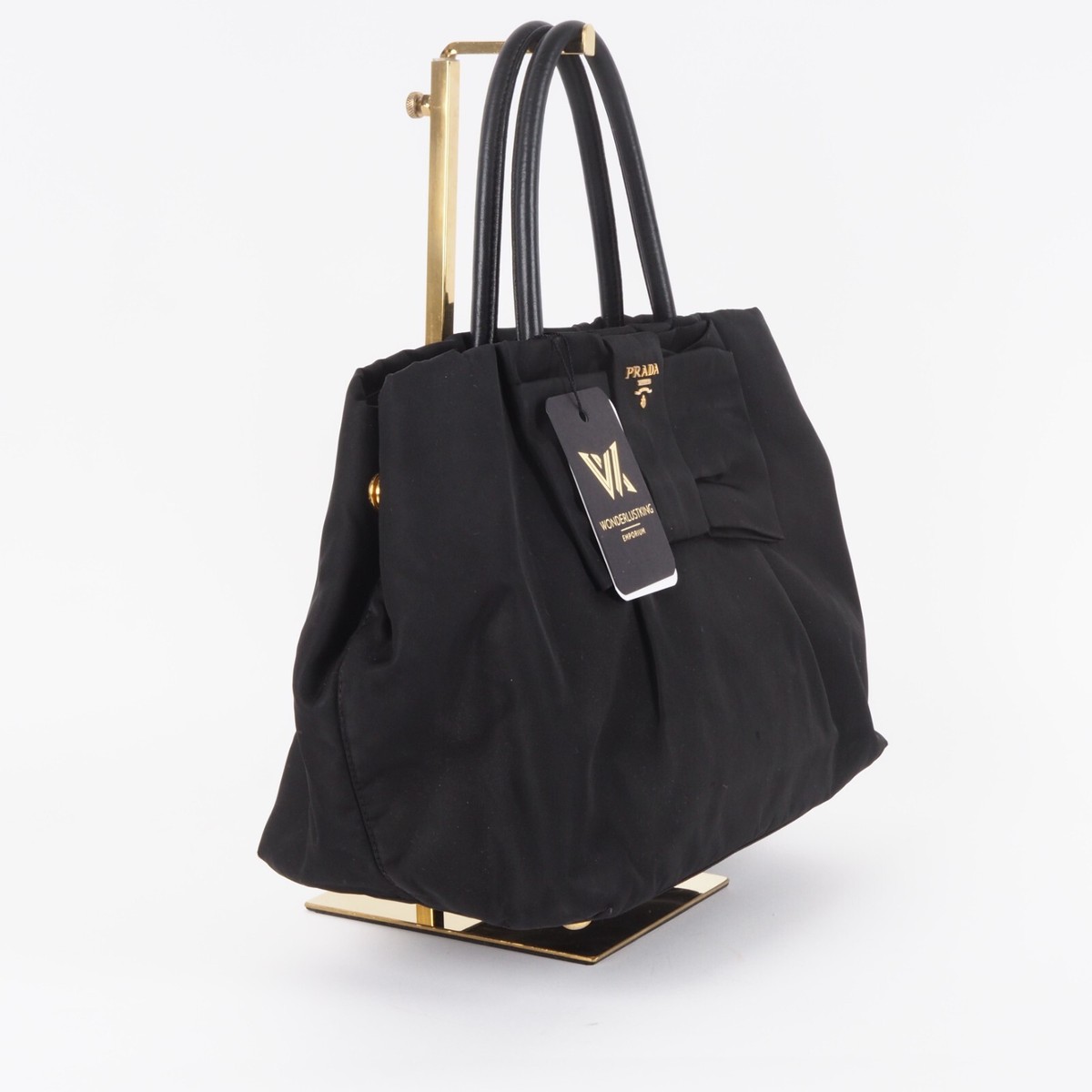PRADA Tessuto Fiocco Nylon Bow Bag Luxury Designer Tote