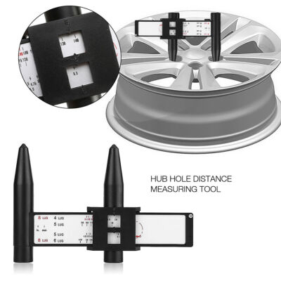 Wheel Rim Bolt Pattern Sliding Gauge Tool – Measure 4,5,6,8 Lug PCD Ruler