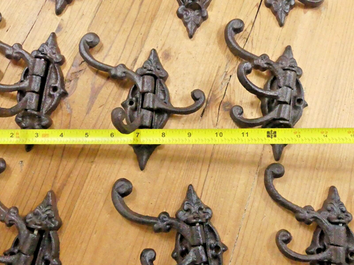 9 Cast Iron Antique Style SWIVEL Coat Hooks Hat Rustic **READ DESCRIPTION* - Picture 10 of 13