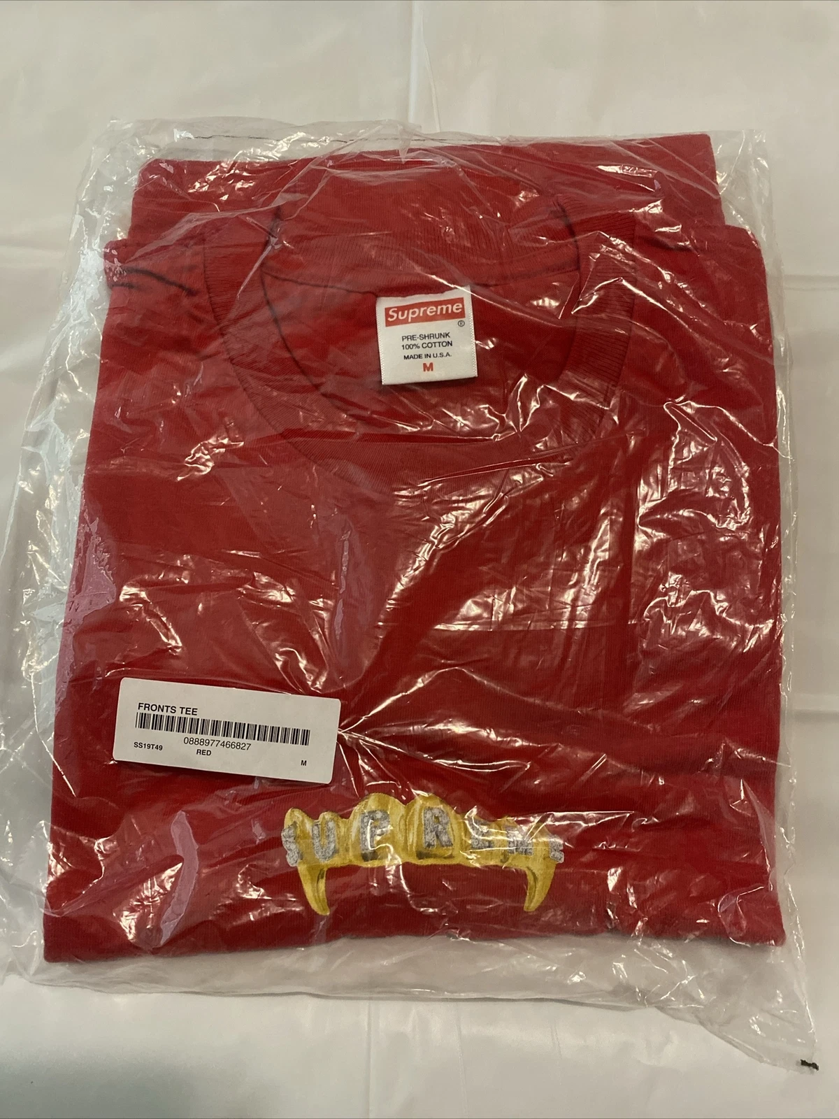 NEUF T Shirt Supreme SS19 Fronts Tee   ROUGE   Medium