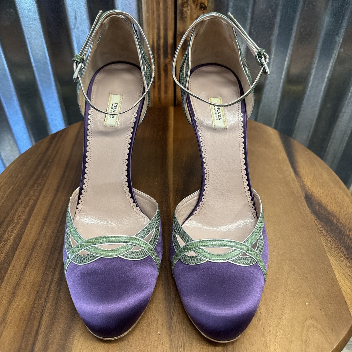パンプス PRADA Purple Leather Pumps Violet Brushed Leather Pumps | PRADA