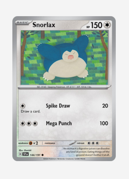 Pokemon - Snorlax - 144/191 - Surging Sparks - NM/M