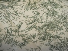 VICTORIAN SCENE TOILE DRAPES PAIR COTTON PLEA...