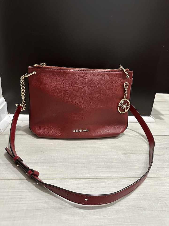 Michael Kors LILLIE MESSENGER BAG Red purse great condition eBay