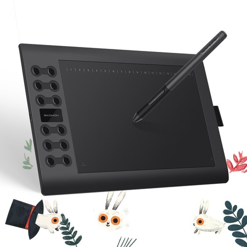 GAOMON Graphic Drawing Tablet Pen Art Drawing Pad 28 Express Keys 10x6.25 in - 第 1/11 張圖片